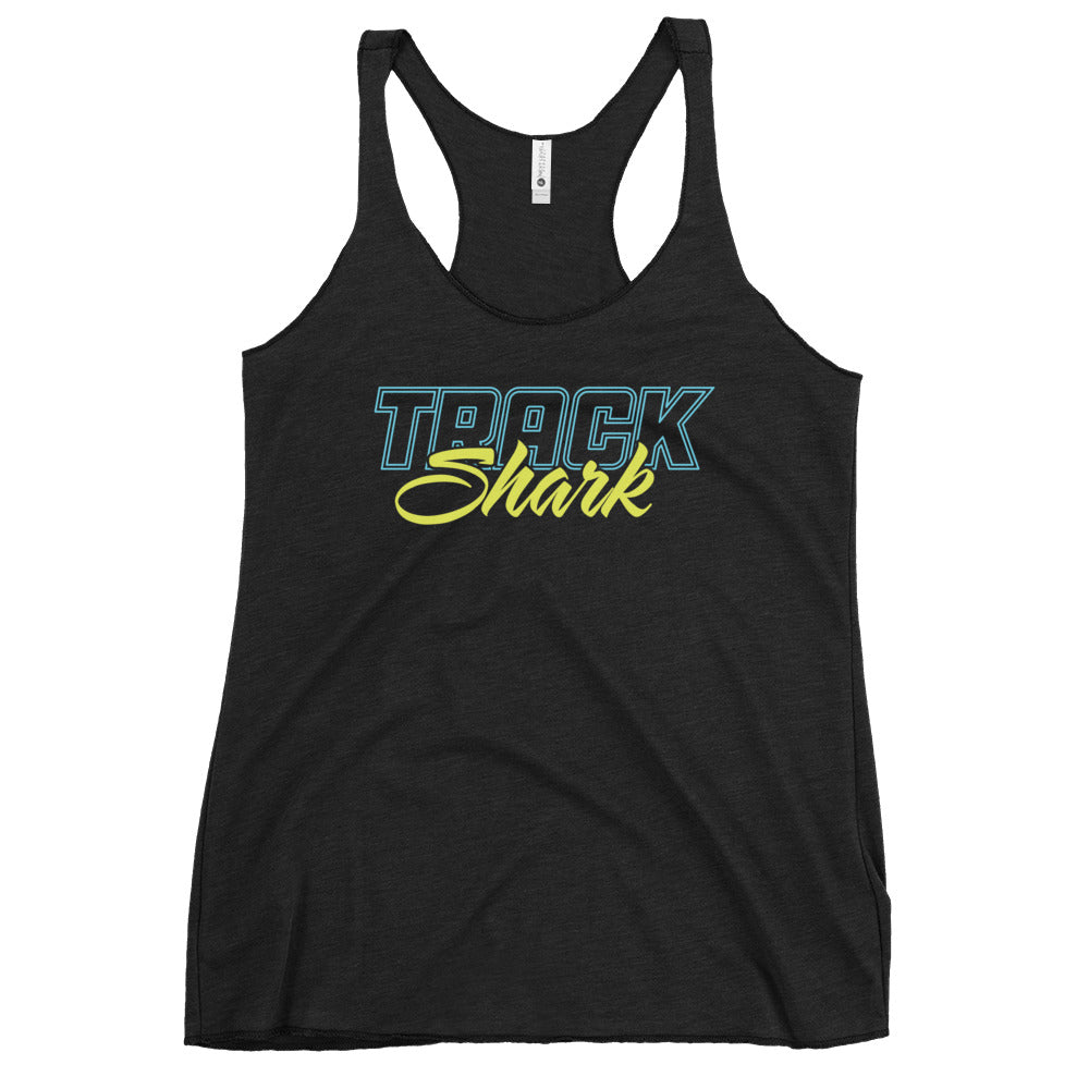 Women's Racerback Tank - Neon Track Shark